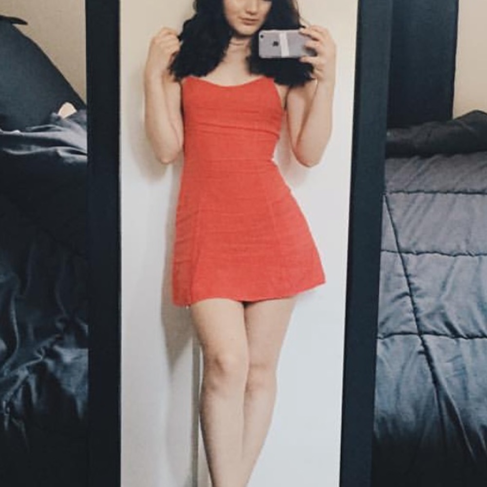 Peach short dress perfect for summer